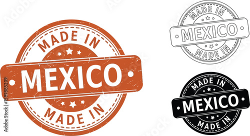 Made in mexico stamp vector illustration for product label and quality guarantee design asset use