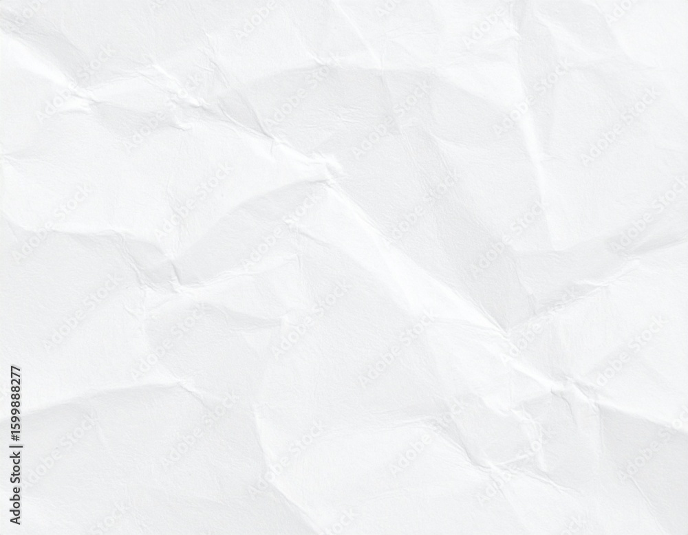 Obraz premium Lightly Crumpled White Paper Texture Background with Fine Wrinkles
