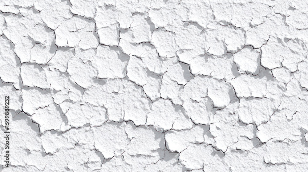 Fototapeta premium Close-up view of cracked white surface texture.