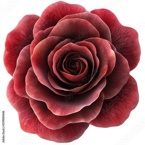 Close-up view of a deep red rose.