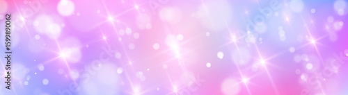 Dreamy unicorn background with sparkle effect - soft purple gradient bokeh lights, magical glowing particles, shimmering fantasy texture for princess party, birthday celebration or fairy tale design.