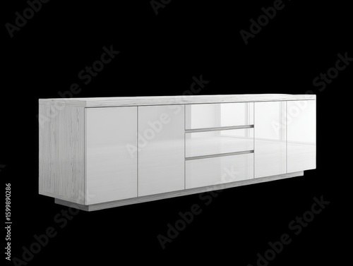 White modern sideboard with drawers
