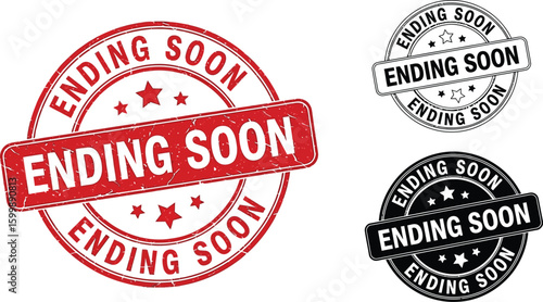 Ending soon sale promotion vector image download now limited time offer ending soon banner design stock