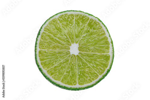 a lime slice with a white background