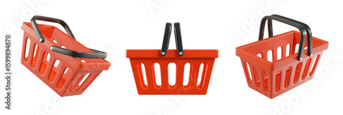 Canvas-taulu Set of empty Shopping Carts from a supermarket