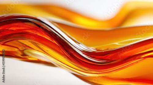 Vibrant flowing amber liquid with smooth glossy surface and dynamic movement.