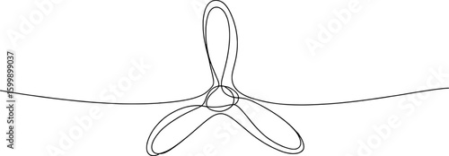 Abstract black propeller white outline