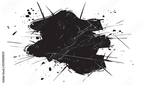 Textured Brush Stroke Vector for Urban Aesthetics and Bold Graphic Overlays
