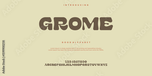 Grome custom minimal abstract alphabet fonts. Typography  logo creative font. vector illustration