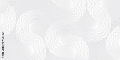 Modern white glowing geometric lines on gray background abstract simple design illustration