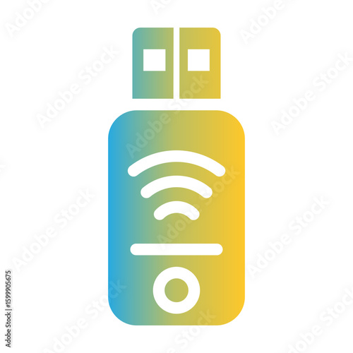 Wireless USB Icon On Flat Gradient Style