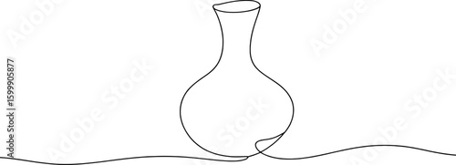 Elegant black vase with flowing base white