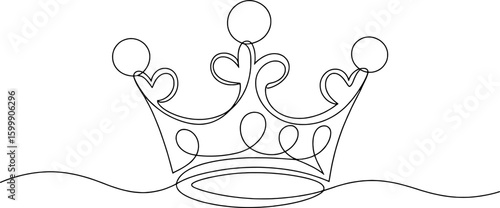 Elegant royal crown drawing with flowing lines regal ornate