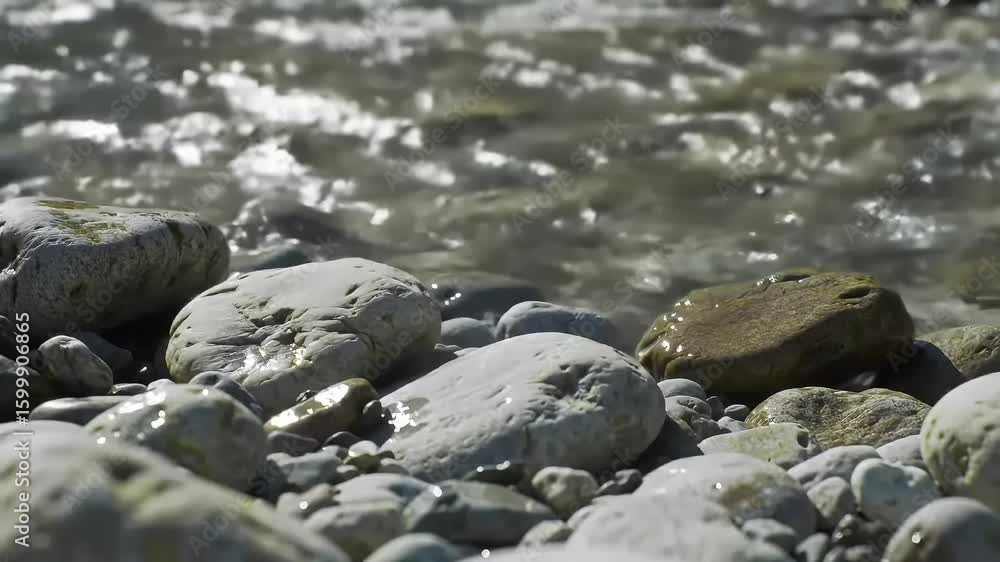 Wet rocks seashore, wave background, nature scene Wet rocks seashore, wave background, nature scene
