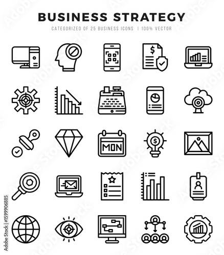 Business Strategy Icon Bundle 25 Icons for Websites and Apps