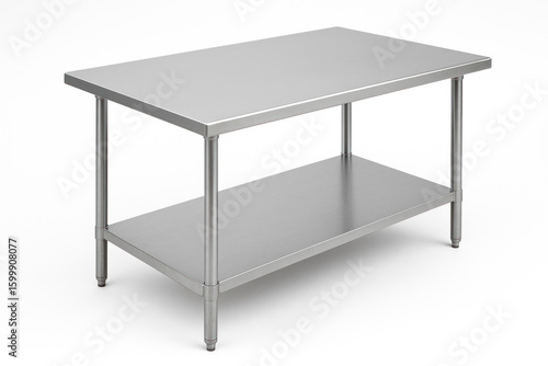 Stainless steel work table with shelf.