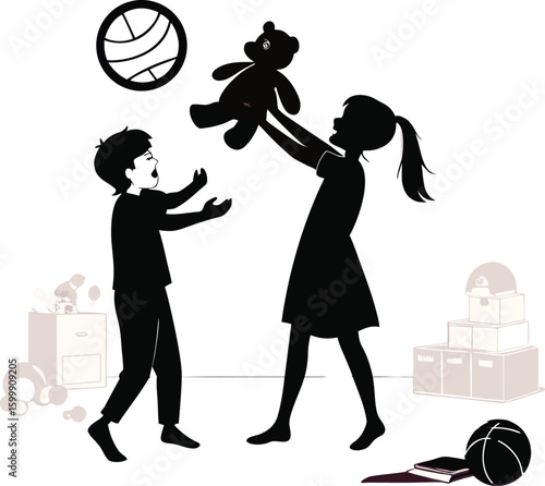 silhouette sister and bro