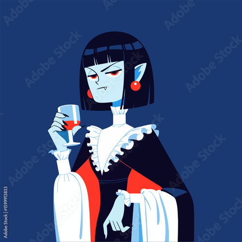 Cute vampire character - isolated Halloween vector illustration