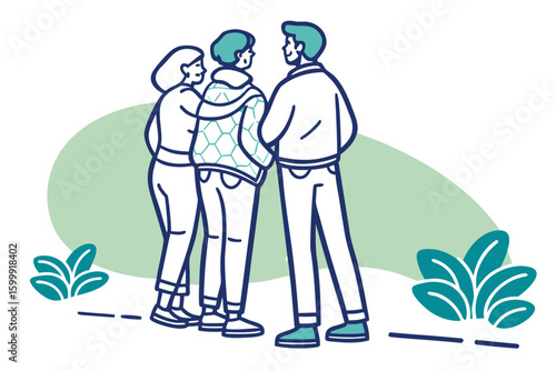 Group of people or group of users / friends flat icon for apps and websites