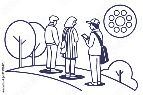 Group of people or group of users / friends flat icon for apps and websites