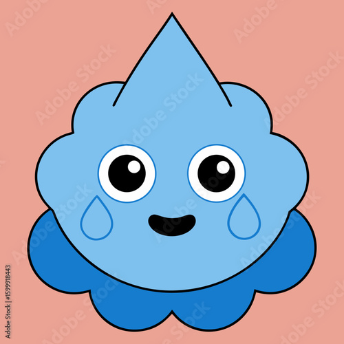 Fluffy Raindrop Character with Cottony Form Toy

