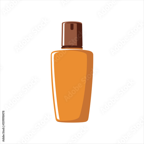Orange bottle with brown cap container liquid