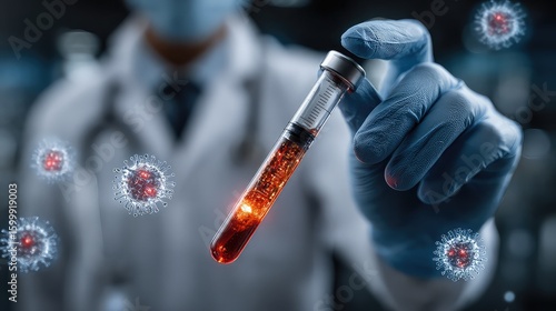 Doctor holds stem cell syringe in clinical setting, highlighting regenerative medicine, precision therapy, and future-focused biotech applications in healthcare technology.
