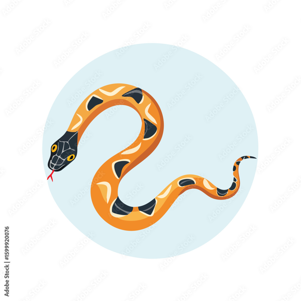 Fototapeta premium Western Hognose Snake illustrated through prismatic light patterns and faceted symmetry in abstract style.