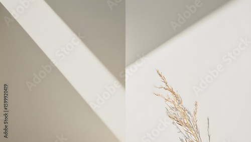 Minimalist Architecture with Dried Grass Accent