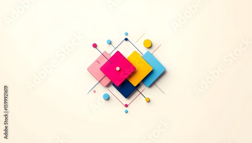 Abstract Geometric Composition with Squares and Circles