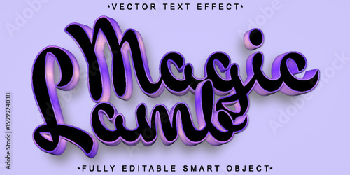 Mystical Magic Lamp Genie Wish Enchanted Style Design Vector Fully Editable Smart Object Text Effect