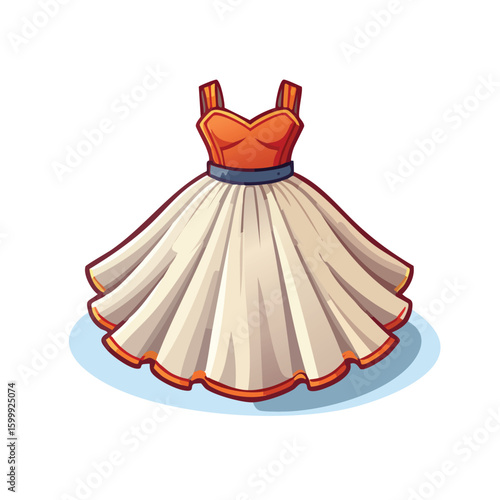 petticoat technical isometric vector drawing with defined edges and modern simplicity.