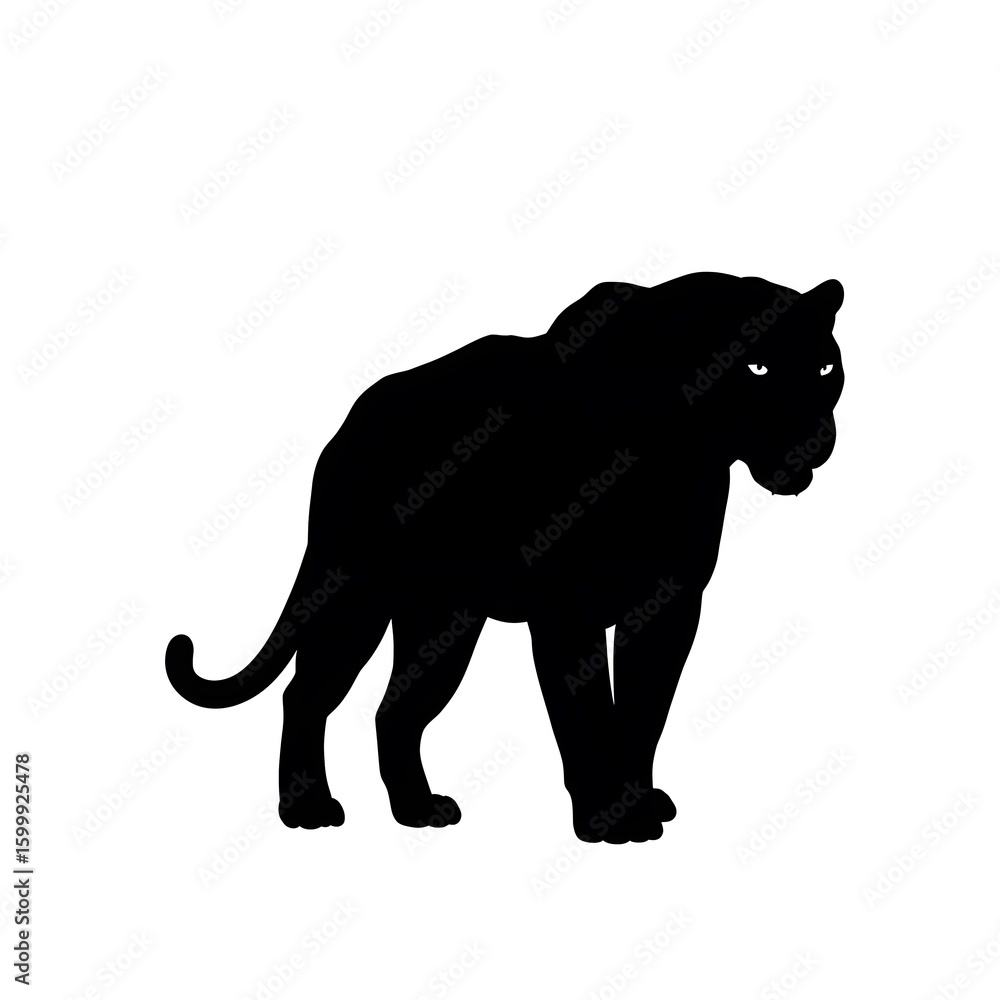 Obraz premium Silhouette of a Panther: An Elegant Representation of One of Nature's Most Majestic Creatures