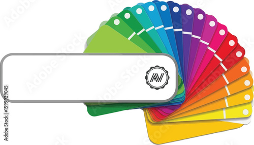 Colorful swatch fan with blank space for text and design elements