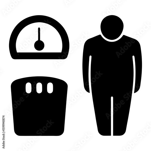 Flat BMI Icons – Body Measurement and Fitness Vectors.