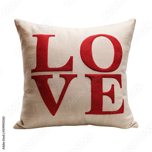 pillow with the word love isolated on transparent background