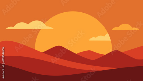 Desert Sandstorm Silhouette at Sunset