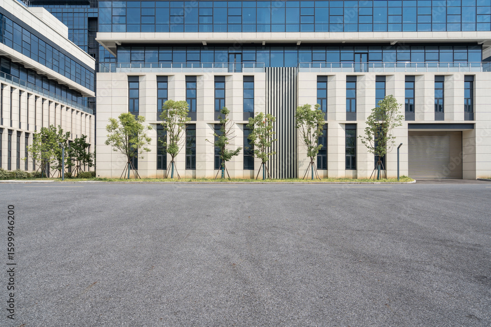 Fototapeta premium empty ground with modern building