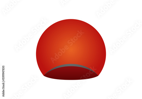 Pegatina roja con zona plegada
