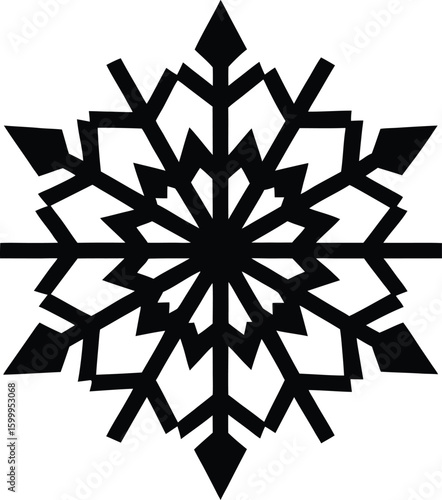 Wallpaper Mural Classic geometric snowflake silhouettes isolated on transparent background Torontodigital.ca