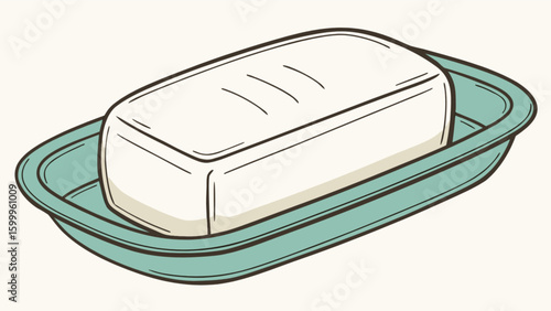 Soap bar on soap dish vector illustration for bathroom accessories and hygiene product design element