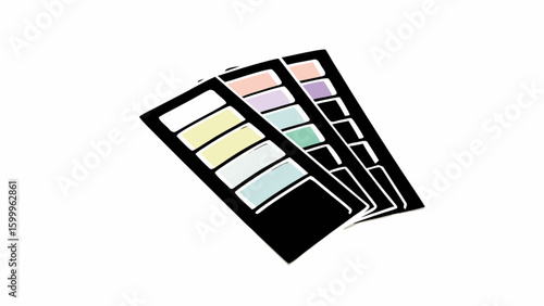 Color palette swatches for graphic design and interior design projects, color scheme selection, art supplies