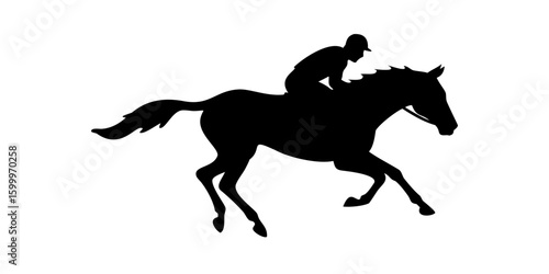 Horse Racing Silhouette