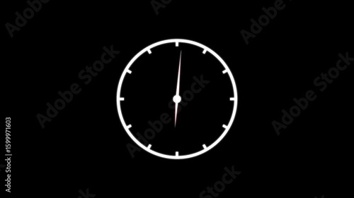 Wallpaper Mural White analog clock icon animation with moving digital clock icon. glowing clock animation, Clock icon. clock on black background. Torontodigital.ca