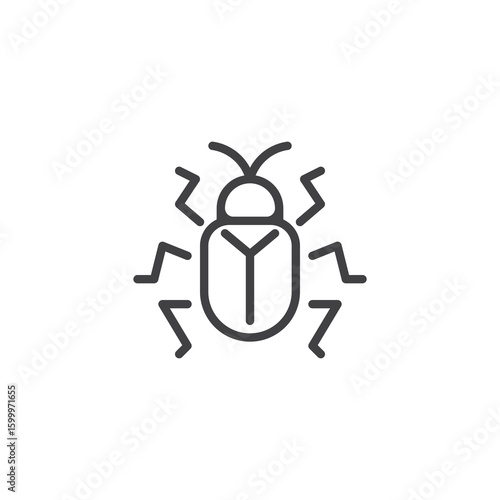Virus bug malware line icon