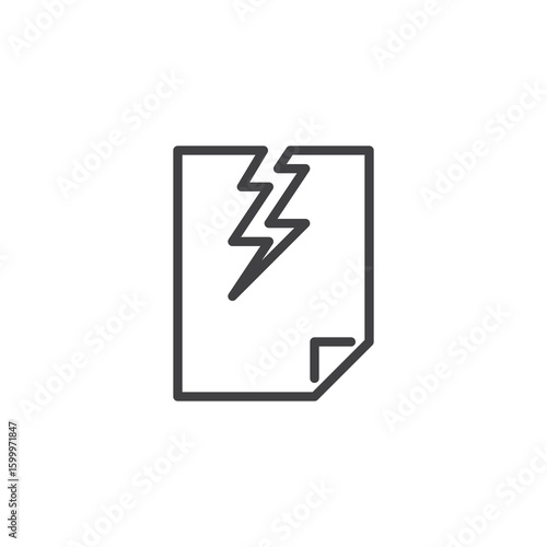 Data breach file line icon