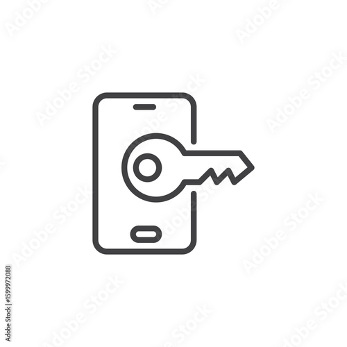 Two-factor authentication line icon