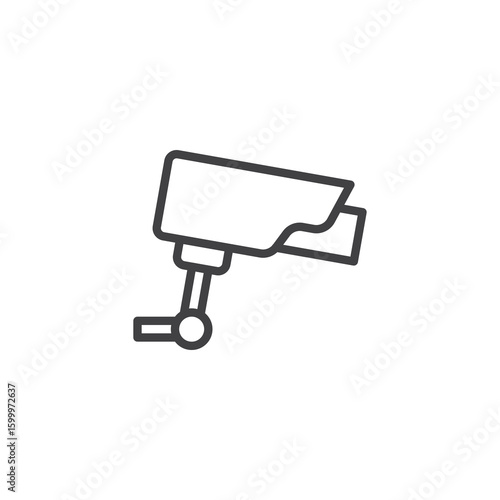 Security camera surveillance line icon