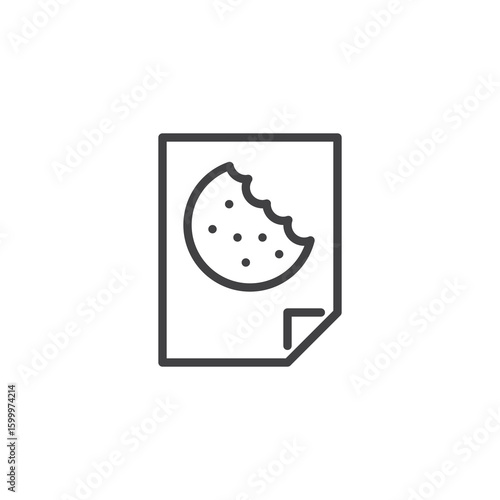 Cookie policy privacy line icon