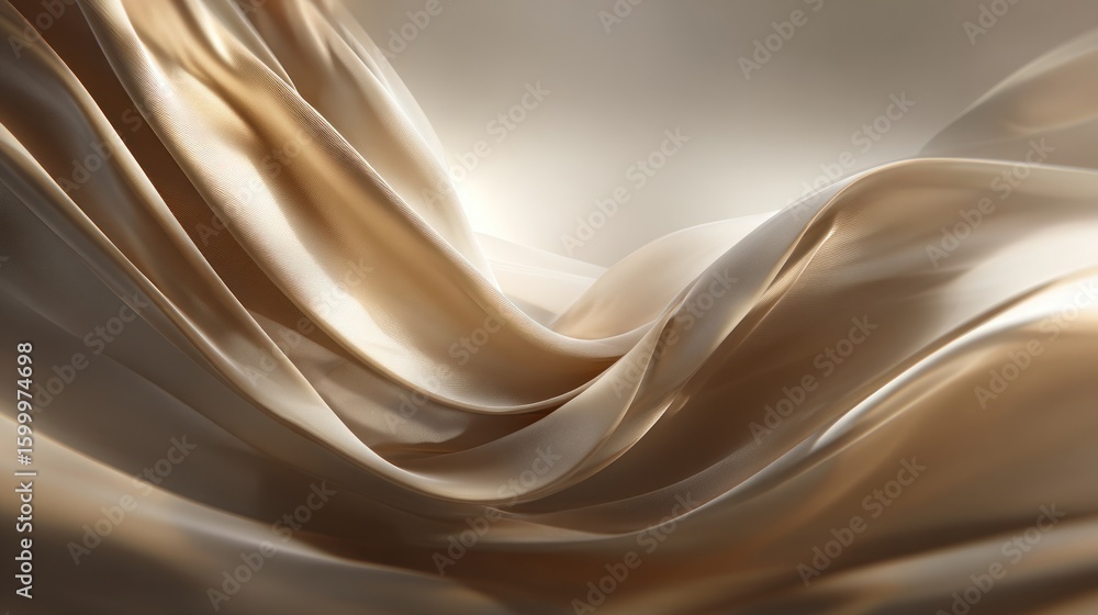 Fototapeta premium Luxurious gold fabric draped in flowing folds